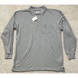 Tyndale Fire Resistant Long Sleeve Polo Shirt Mens XL Gray NWT